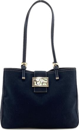 Fendi Blue Canvas Tote Bag (Pre-Owned)