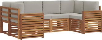 vidaXL Conjunto De Sof&aacute;s De Exterior 6 Uds. Gris Natural Y Claro Vidaxl