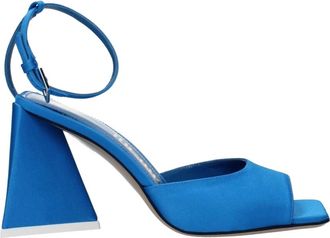 The Attico Blauwe Satijnen Stiletto Hakken Sandalen - Dames - Sandalen met hakken - Blauw - 36 EU - Satijn - Schoenen
