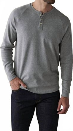 The Normal Brand Puremeso Everyday Henley Top - Plus In Heather Grey