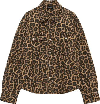 Anine Bing Leopard Print Shirt with Classic Collar
