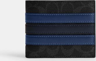 Coach Id Billfold Wallet In Signature Canvas With Varsity Stripe