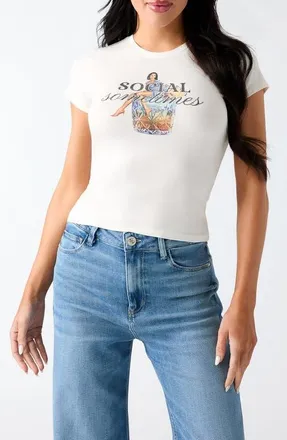 Guess Social Sometimes Graphic T-Shirt in White at Nordstrom, Size X-Large