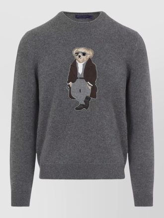 Ralph Lauren Purple Label bear crew neck pullover graphic design