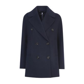 Max Mara Dames, Mantels, Blauw, Maat: M Wol