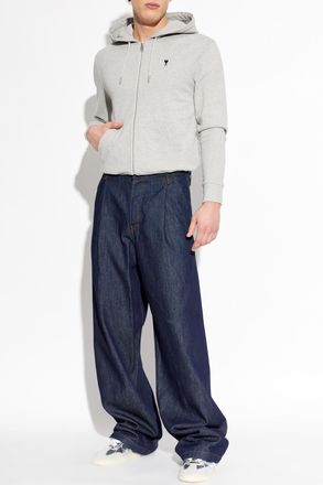 Ami Sweatshirt With Embroidered Logo, Mens, Grey