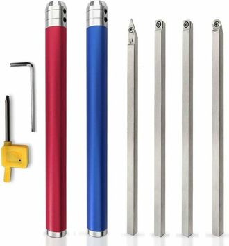 OEM Set Di Utensili Per Tornitura Del Legno In Carburo - Utensili Per Tornio Del Legno Con Inserti Rotondi, Quadrati E Diamantati E Impugnatura Intercambi