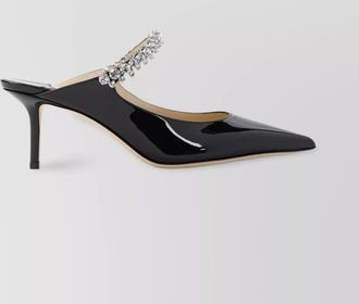 Jimmy Choo London patent leather crystal-embellished mules