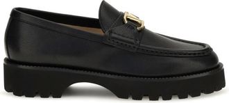 Valentino Garavani Black Leather Loafers