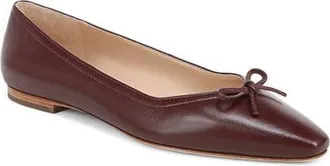 Veronica Beard Cailey Ballet Flat in Burgundy Leather at Nordstrom, Size 8.5