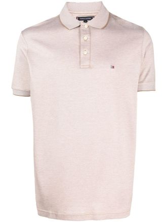 Tommy Hilfiger logo-patch piqué polo shirt - Neutrals
