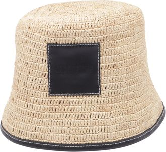 Jacquemus Le bob Soli Bucket Hat in Beige Raffia