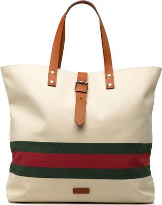 Gucci Pre-owned Gucci Canvas Web Tote Ladies QVLFVM5TXJKUDRKA