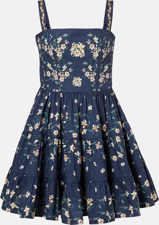 Agua Bendita Lima floral cotton minidress