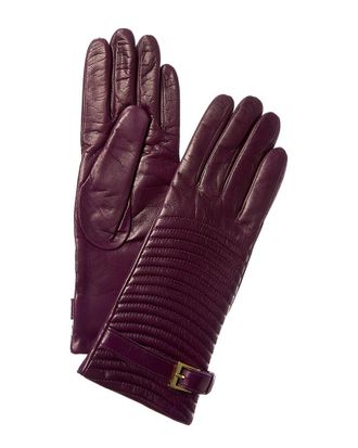 Portolano Quilted Cashmere-Lined Leather Gloves