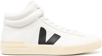 Veja logo-patch high-top sneakers - women - Calf Leather - 36 - White