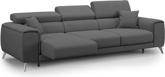 Divani.Store Fusion Sof&aacute; Con Asientos Deslizantes En Tela Suave Antimanchas 260 Cm Antracita
