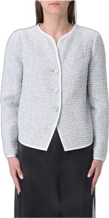 Emporio Armani Lurex Tweed Jas - Dames - Jassen - Grijs - Maat: L Tweed