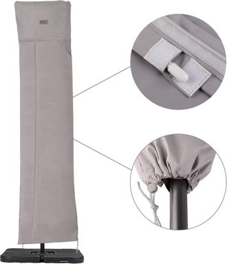 OEM Funda Protectora Para Sombrilla (resistente A Los Rayos Uv, Al Polvo Y Al Agua Resistente A La Intemperie Resistente A Los Desgarros), Gris Claro