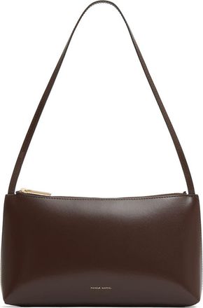 Mansur Gavriel Gaia Leather Shoulder Bag in Chocolate/Warm Grey at Nordstrom