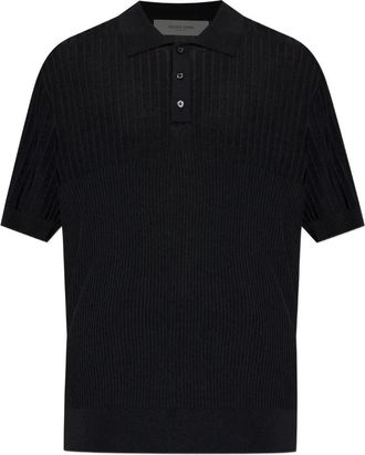 Golden Goose Geribbeld poloshirt met knopen - Zwart