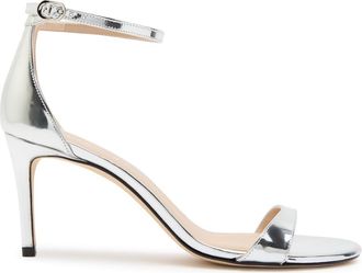 Stuart Weitzman Stuart Weitzman Nudist II 75 Metallic Leather Sandals - Silver - 37 (IT37/ UK4)