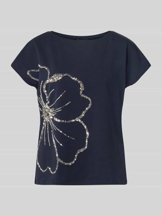 s.Oliver Black Label Regular Fit T-Shirt aus Baumwoll-Mix in Marine, Gr&ouml;&szlig;e 36