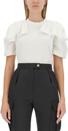 Alexander McQueen White Solid Crew Neck T-Shirt