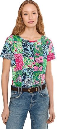 Lilly Pulitzer Key West Top Womens Blouse Party Punch Patch : XXS, Cotton/Modal/Spandex