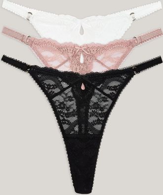 Lounge Lace Strings (3-pack) - Neutral - XXL