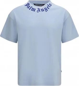 Palm Angels NECK LOGO REGULAR TEE Size: L, colour: SKY