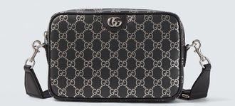 Gucci GG leather-trimmed shoulder bag