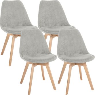 Clp Clp - Set De 4 Sillas De Comedor Linares Gris Pana