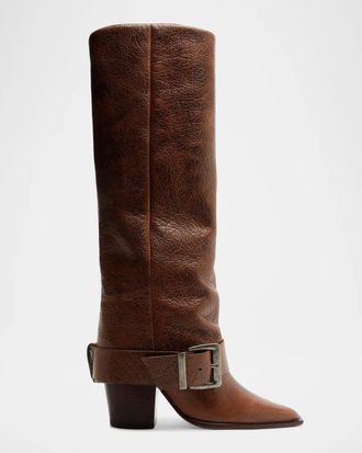 Schutz 85mm Parker Leather Knee-High Boots
