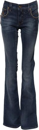 John Galliano Blauwe Wide Leg Denim Jeans - Dames - Flared Jeans - Blauw - W24 - Denim - Jeans