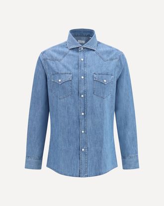Brunello Cucinelli Easy Fit lightweight denim Shirt Male XXL