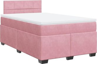 vidaXL Vidaxl - Cama Box Spring Con Colch&oacute;n Terciopelo Rosa 120x200 Cm