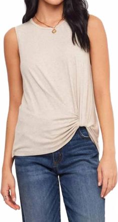 Karen Kane Sleeveless Pick-Up Top In Oatmeal