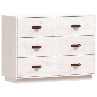 Berkfield Home Sideboard White 100x40x75 cm Solid Wood Pine | Size: 100 x 40 x 75 cm