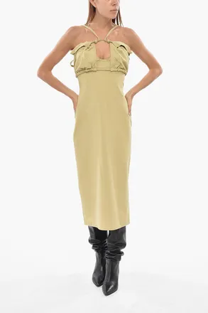 Jacquemus Fitted Midi Dress BIKINI with Halterneck and Back Slit Jacquemus