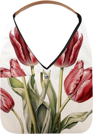 Generic Floral Flowers Tulips (2) Reusable Lightweight Grocery Bags - Foldable Into Compact Pouch, Washable & Sturdy, Multipurpose for Shopping and Travel