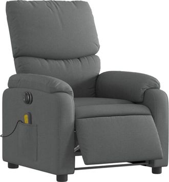 vidaXL Vidaxl - Sillón reclinable de masaje eléctrico tela gris oscuro