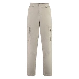 Fendi Broeken, Heren, Beige, S, Katoen, Verstelbare katoenen gabardine broek