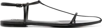 Jil Sander leren platte sandalen