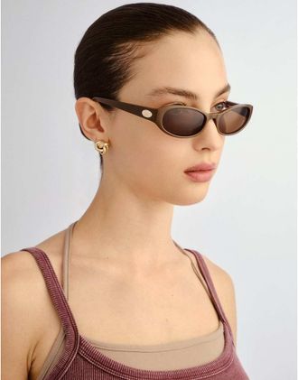 Le Specs Popalicious - Occhiali da sole slim marroni-Marrone