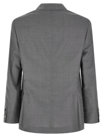 Brunello Cucinelli Virgin Wool Hopsack Blazer - Grey