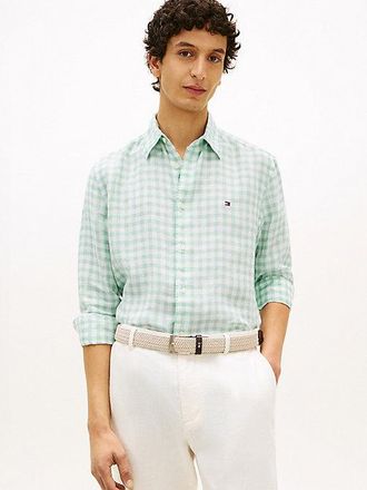 Tommy Hilfiger Regular Fit Gingham Check Pure Linen Shirt