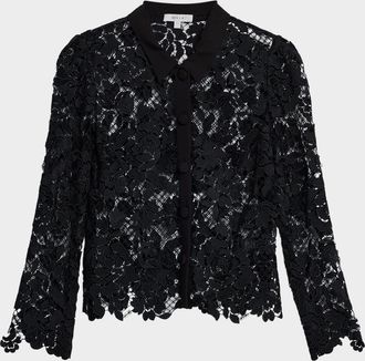 Milly June Rose Mosaic Lace Blouse