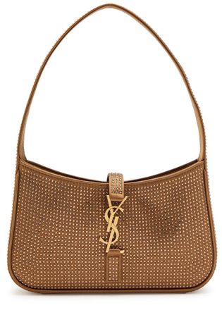 Saint Laurent Le 5 &agrave; 7 Mini Embellished Satin top Handle bag - Brown - One Size