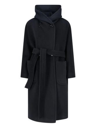 Tagliatore Daisy hooded double-breasted coat - women - Fabric - 40 - Black